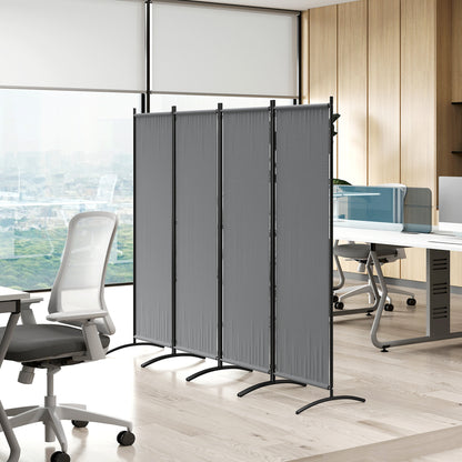 Outsunny Biombo Separador De Ambientes De 4 Paneles Plegable 221x172 Cm Gris_3