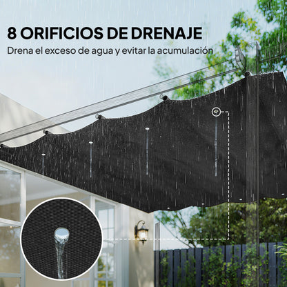 Outsunny Techo De Pérgola Retráctil 3x2,5 M Para Marco De Pérgola De 2,85x2 M_5