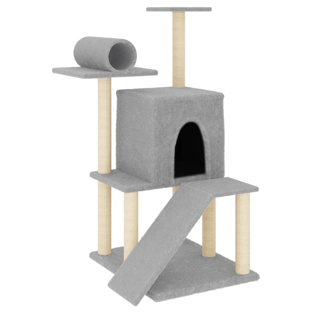 Vidaxl Rascador Para Gatos Con Postes De Sisal Gris Claro 110,5 Cm_0