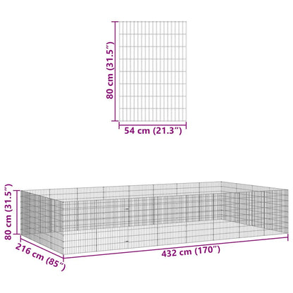 Vidaxl Recinto Corral Animales 24 Paneles Hierro Galvanizado 54x80 Cm_2