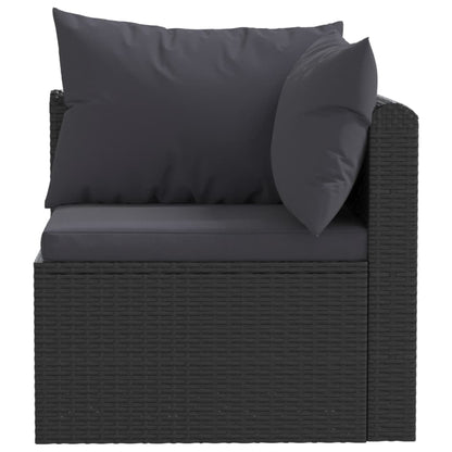 Vidaxl Set De Sofás De Jardín 2 Piezas Y Cojines Ratán Sintético Negro_3