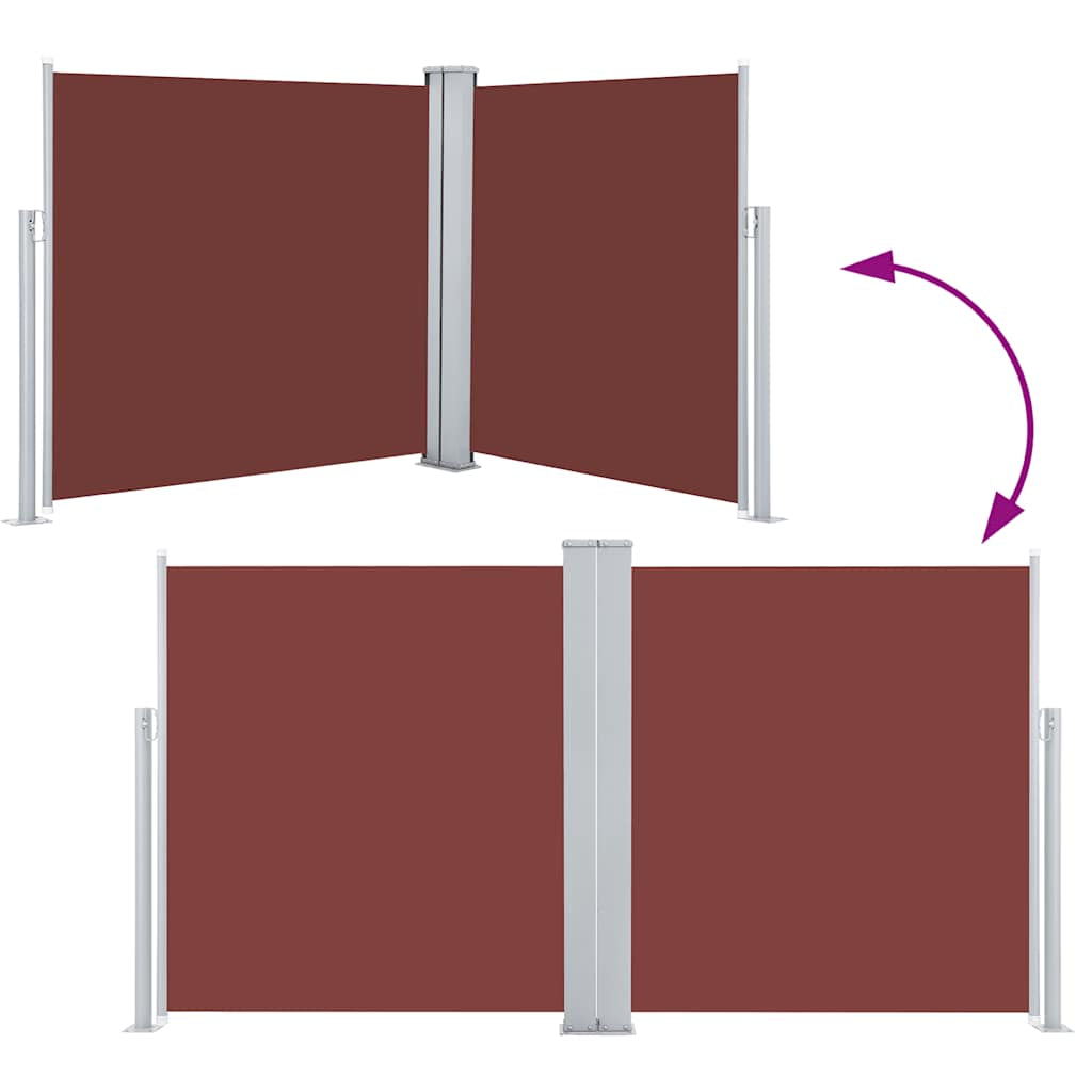 Vidaxl Toldo Lateral Retráctil Marrón 100x600 Cm_4