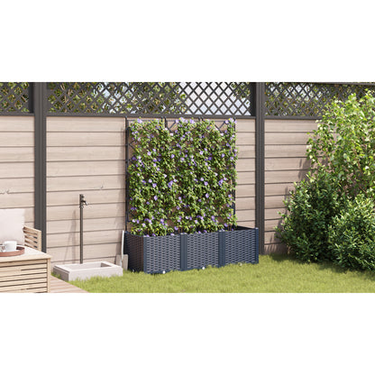 Vidaxl Maceta De Jardín Con Enrejado 3 Pcs Gris 120 X 40 X 143 Cm Pp_3