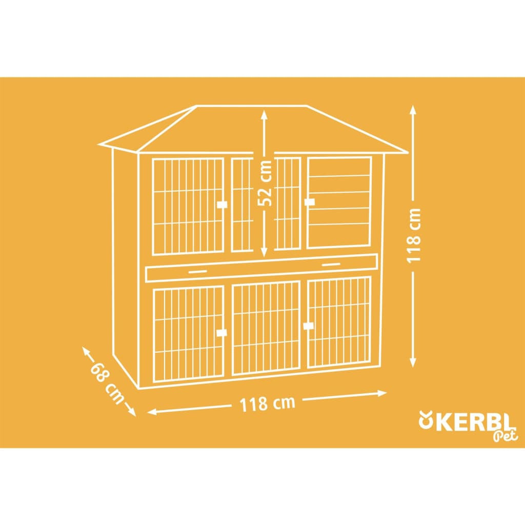 Kerbl Cabaña Para Roedores Villa Madera Esmaltada 118x68x118 Cm_2