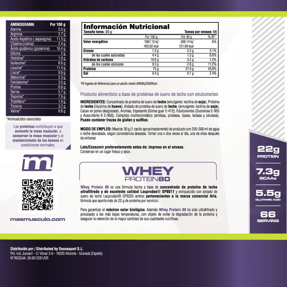Whey Protein80 - 2 Kg - Bombón Rocher - Aumenta La Masa Muscular - Masmusculo_5