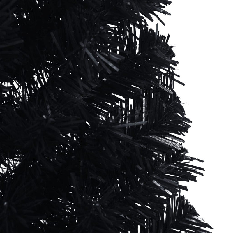 Vidaxl Medio Árbol De Navidad Artificial Con Soporte Pvc Negro 150 Cm_5