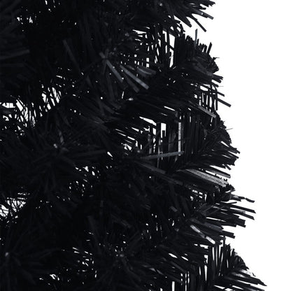 Vidaxl Medio Árbol De Navidad Artificial Con Soporte Pvc Negro 150 Cm_5