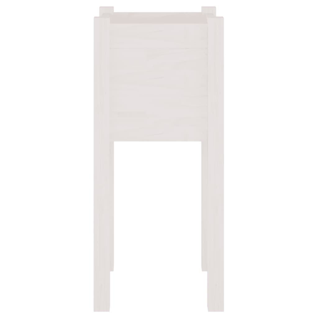 Jardineras 2 Uds Madera Maciza De Pino Blanco 31x31x70 Cm_4