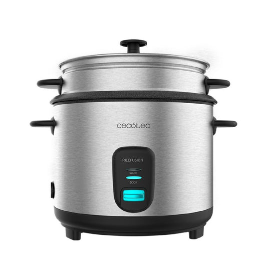 Cecotec Arrocera Ricefusion 7000 Inox. 700 W Capacidad 18 Litros 10 Raciones Acero Inox Y Tapa De Cristal_0