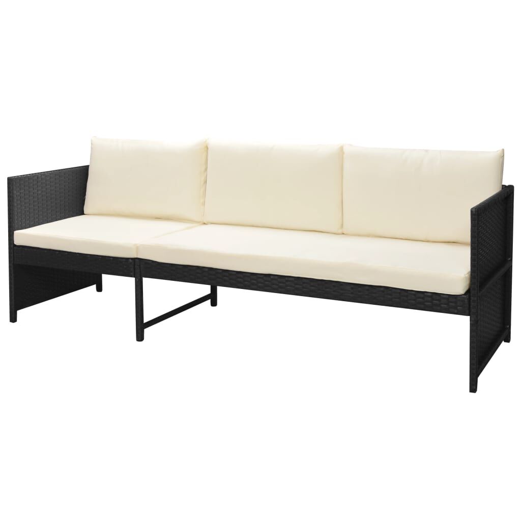 Vidaxl Set Muebles De Jardín 6 Piezas Y Cojines Ratán Sintético Negro_3