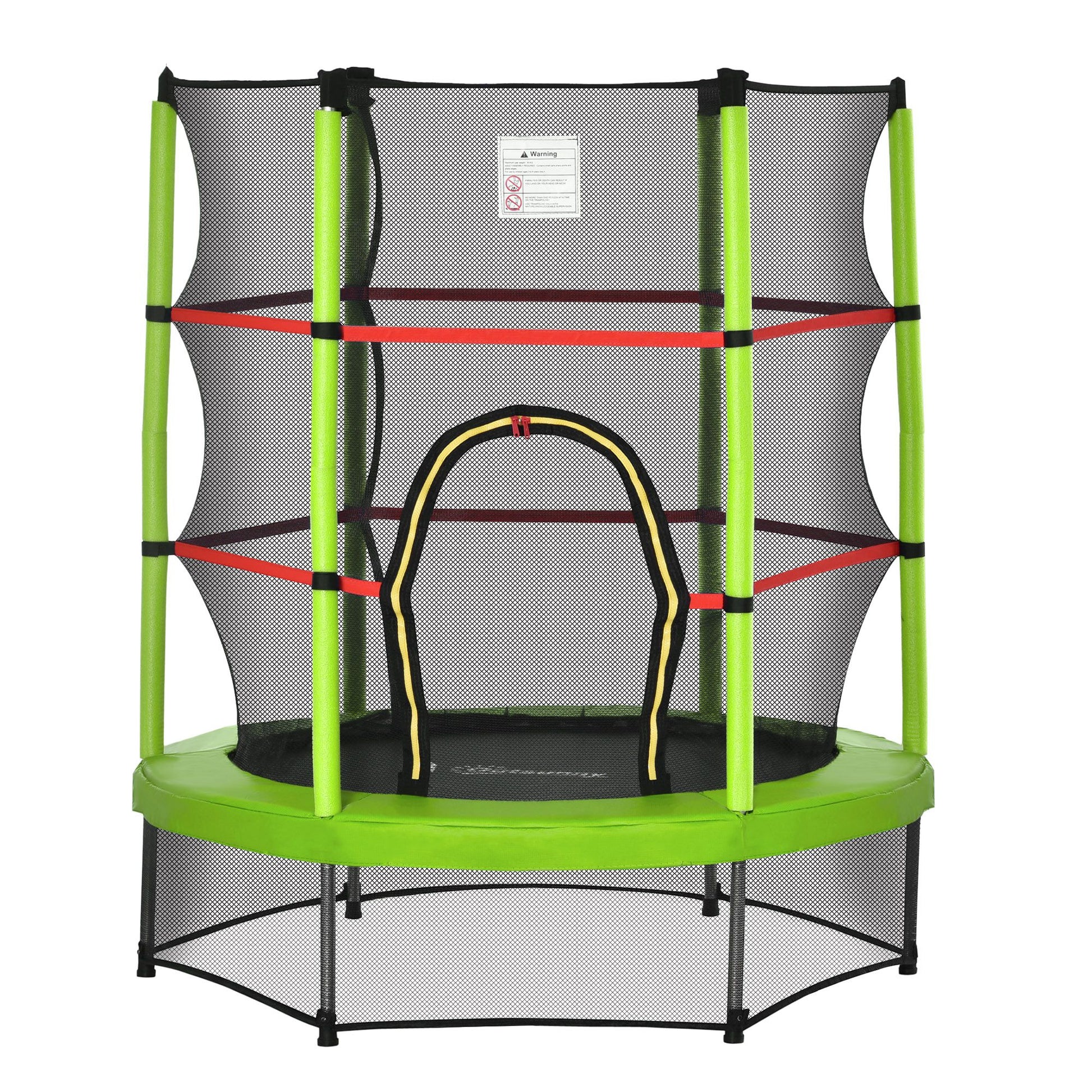 Homcom Cama Elástica Infantil Con Red De Seguridad Ø140x160cm Multicolor_0