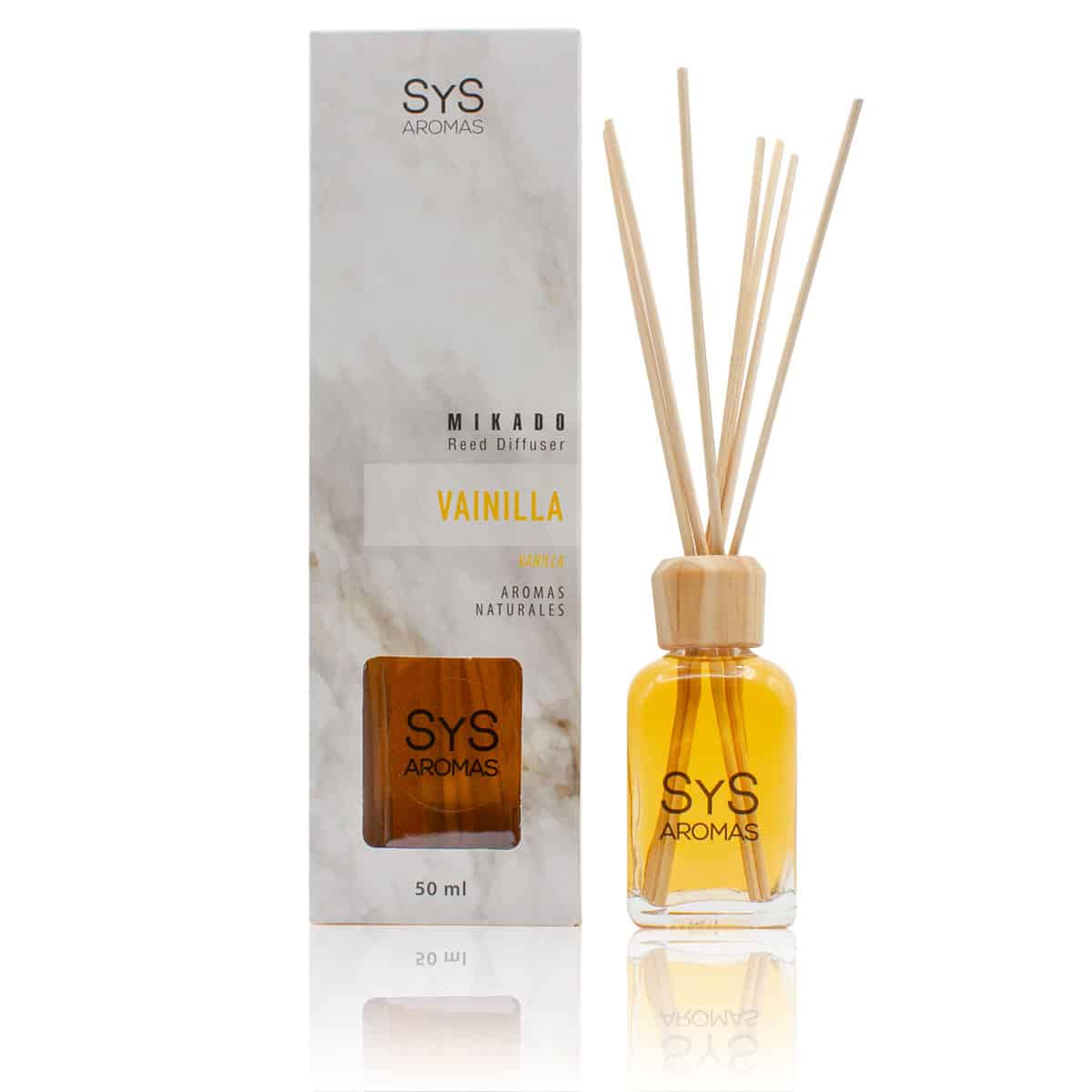 Ambientador Mikado Vainilla Mármol SYS Aromas 50 ml | Aroma Dulce y Caramelizado | Reconfortante_0