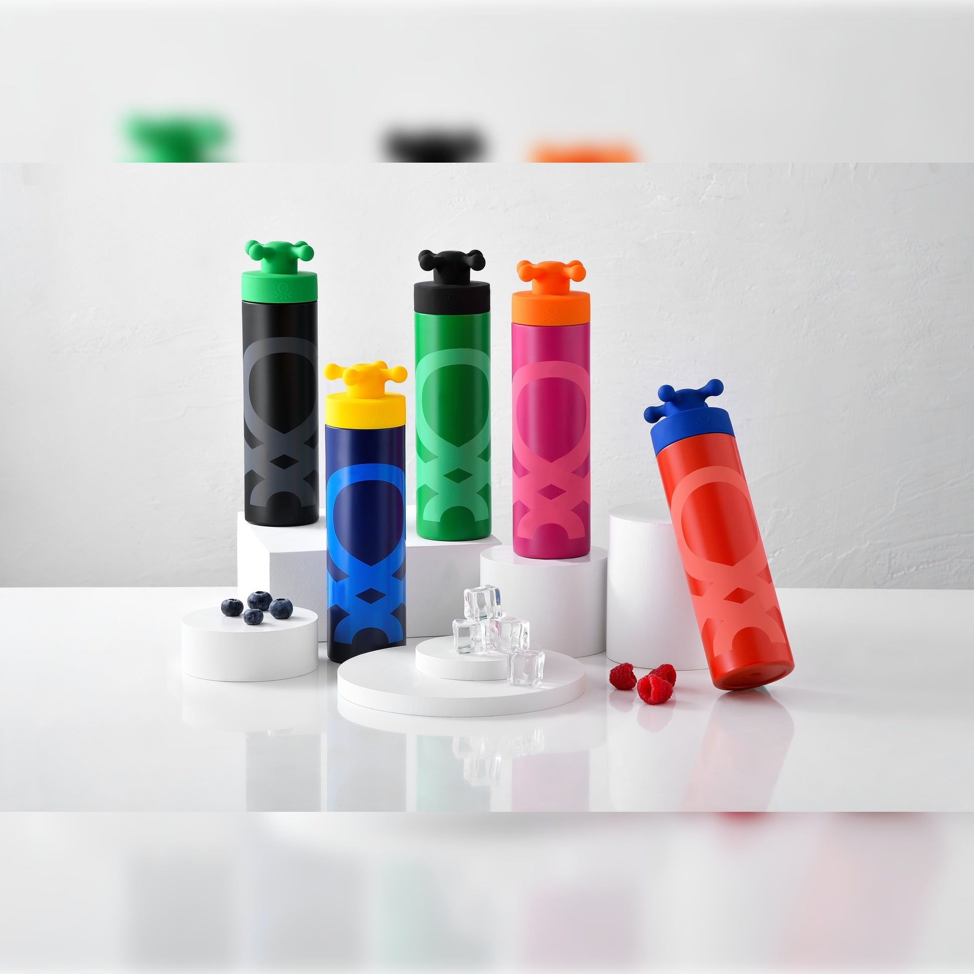 Botella De Agua De Doble Pared 500ml Acero Inox Negro Black & White Be_4