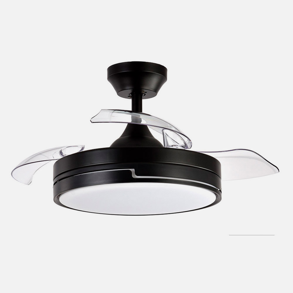Ventilador Dc 48w Olimpia Negro 3aspas 91d 4800lm 6vel 3000k,4500k,6000k, Remoto+temporizador+memoria_3