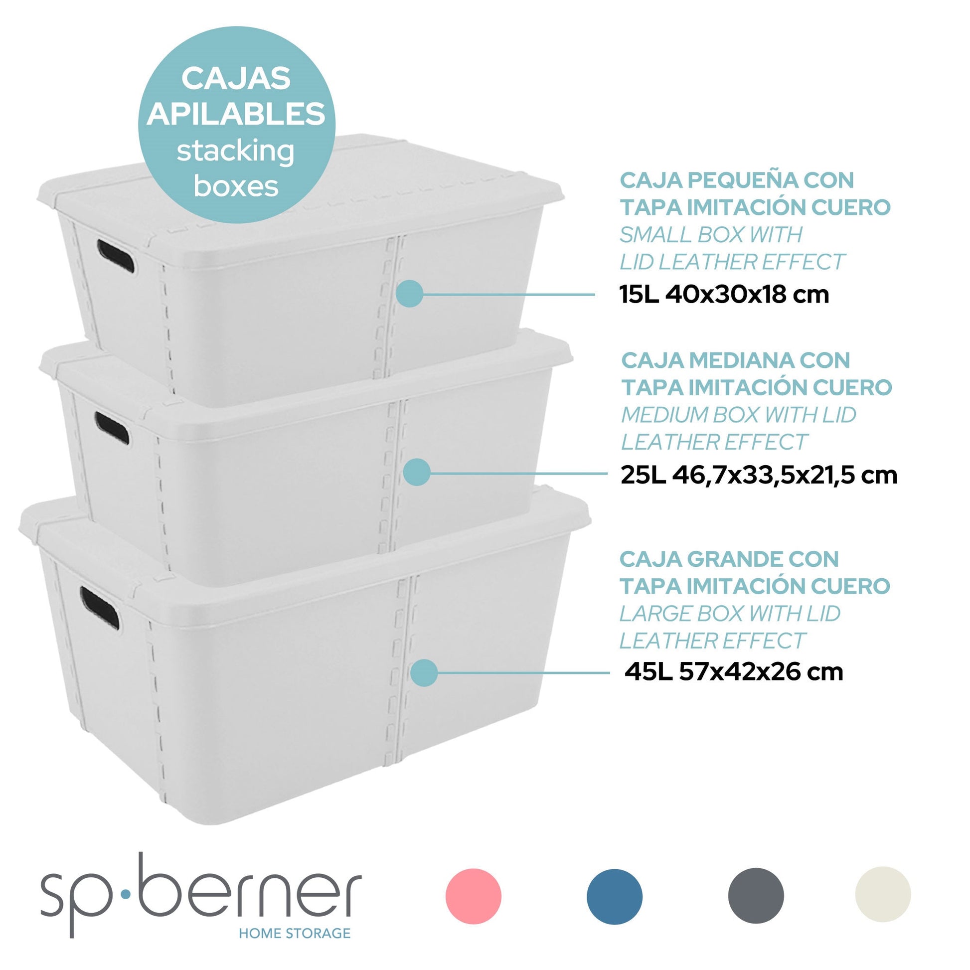 4x Life Story Caja Almacenaje Con Tapa Medium 25l Light Grey_2