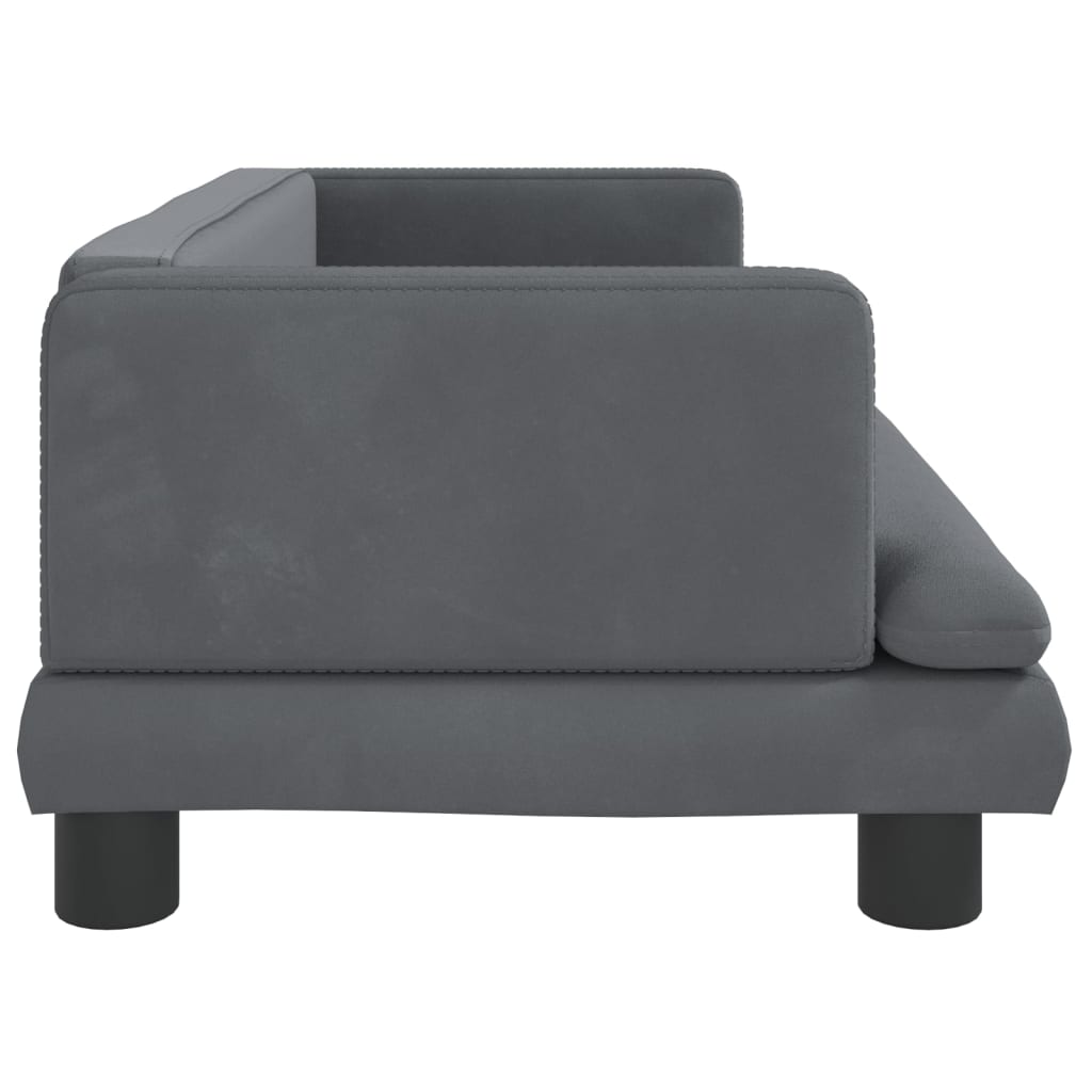 Cama Para Perros De Terciopelo Gris Oscuro 80x45x30 Cm / Vetonek_0