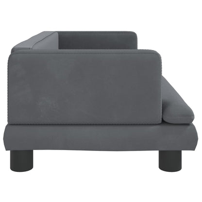 Cama Para Perros De Terciopelo Gris Oscuro 80x45x30 Cm / Vetonek_0