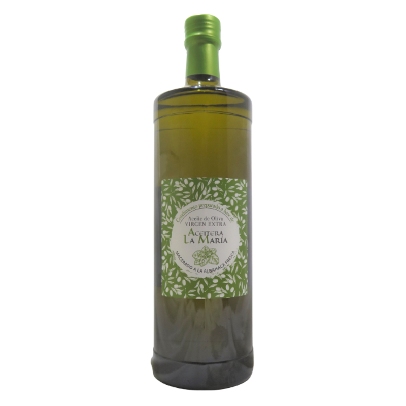 Aceite De Oliva Virgen Extra Macerado A La Albahaca 1 L Cristal_0