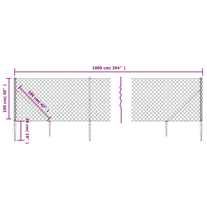 Cerca De Alambre Con Pinchos De Anclaje Gris Antracita 1x10 M / Vetonek_0