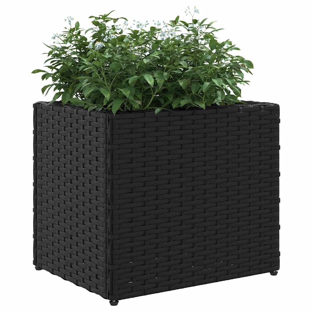 Jardineras 2 Unidades Ratán Sintético Negro 36x30x32 Cm_3
