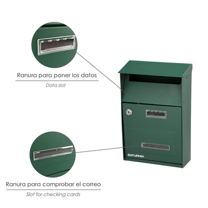 Buzon Exterior Country Verde 215 X 320 X 105 Mm.