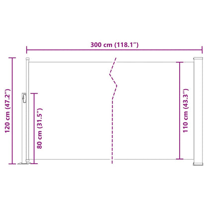 Vidaxl Toldo Lateral Retráctil 120x300 Cm Gris_2