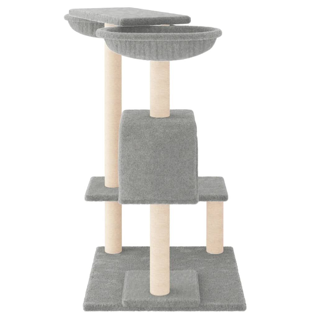Vidaxl Rascador Para Gatos Con Postes Gris Claro 82 Cm_3
