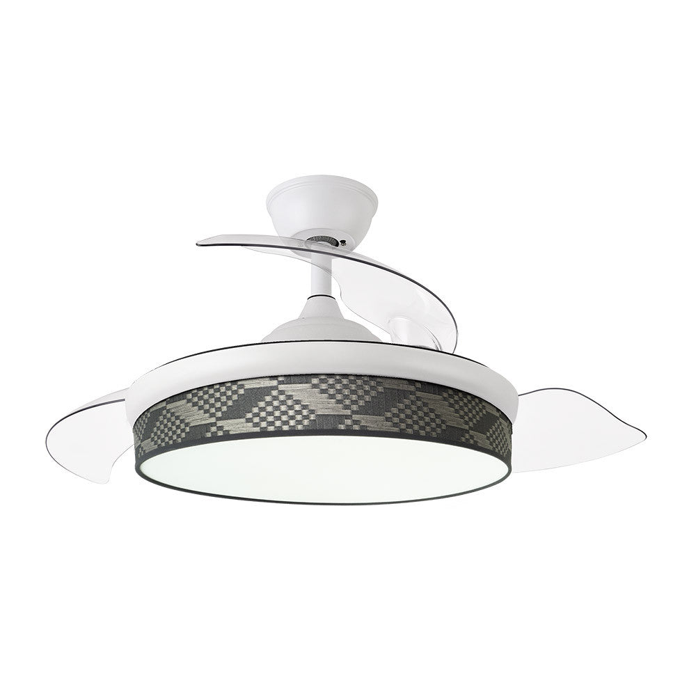 Ventilador Dc Moda 72w Blanco/tetris Gris 108d 3aspas 7200lm 3000-4000-6000k Remoto+ Memoria+ Temporizador_1