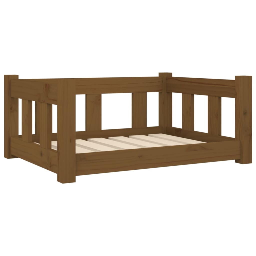 Cama Para Perros Madera Maciza Marrón Miel 65,5x50,5x28 Cm / Vetonek_3