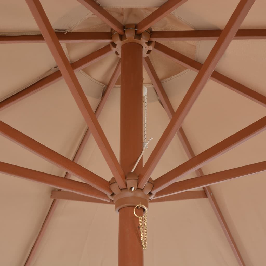 Vidaxl Sombrilla De Jardín Con Palo De Madera Gris Taupe 300 Cm_4