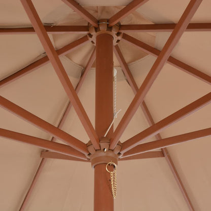 Vidaxl Sombrilla De Jardín Con Palo De Madera Gris Taupe 300 Cm_4