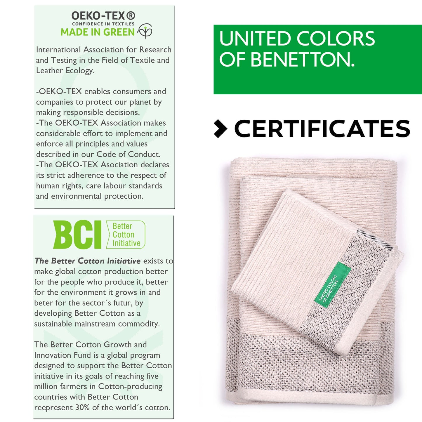 Set 3pcs Toallas De Baño (30x50+50x90+70x140cm) 450 Gsm 100%algodon Beige Casa Benetton_3