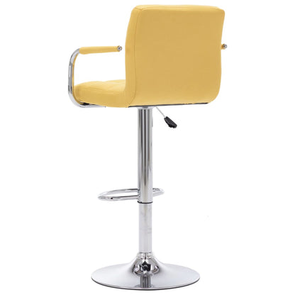 Taburete De Barra De Cocina De Tela Amarillo_2