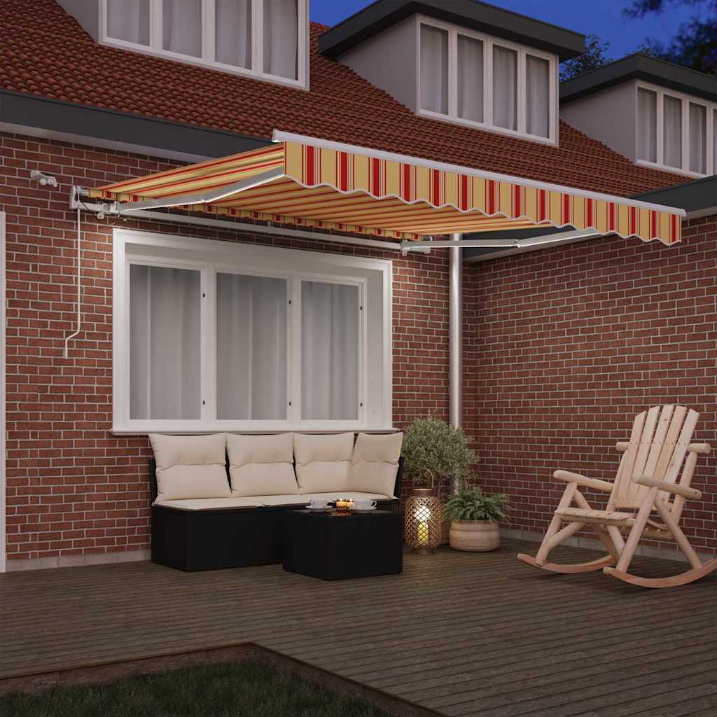 Toldo Retráctil Amarillo Y Naranja 300 X 250 Cm Poliéster_2