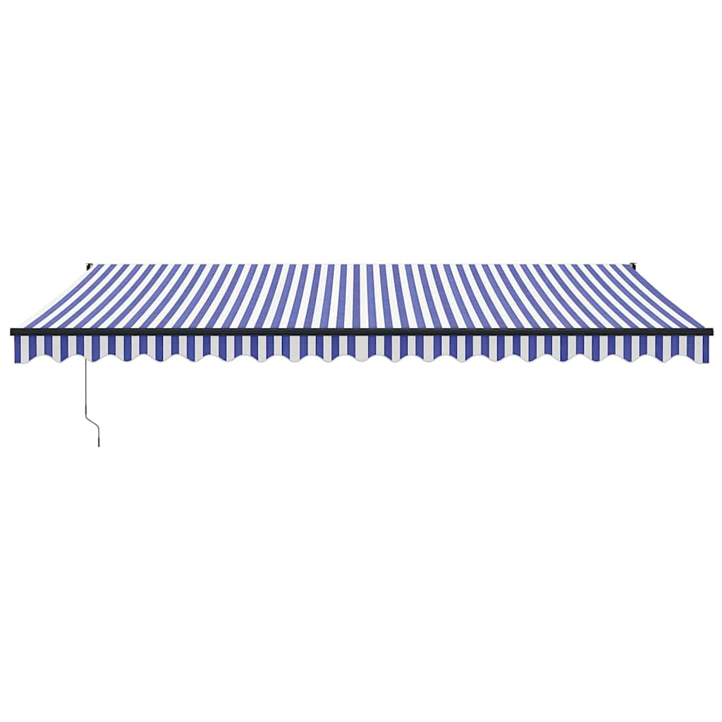 Toldo Retráctil Automático Azul Y Blanco 5x3 M_2