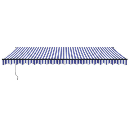 Toldo Retráctil Automático Azul Y Blanco 5x3 M_2