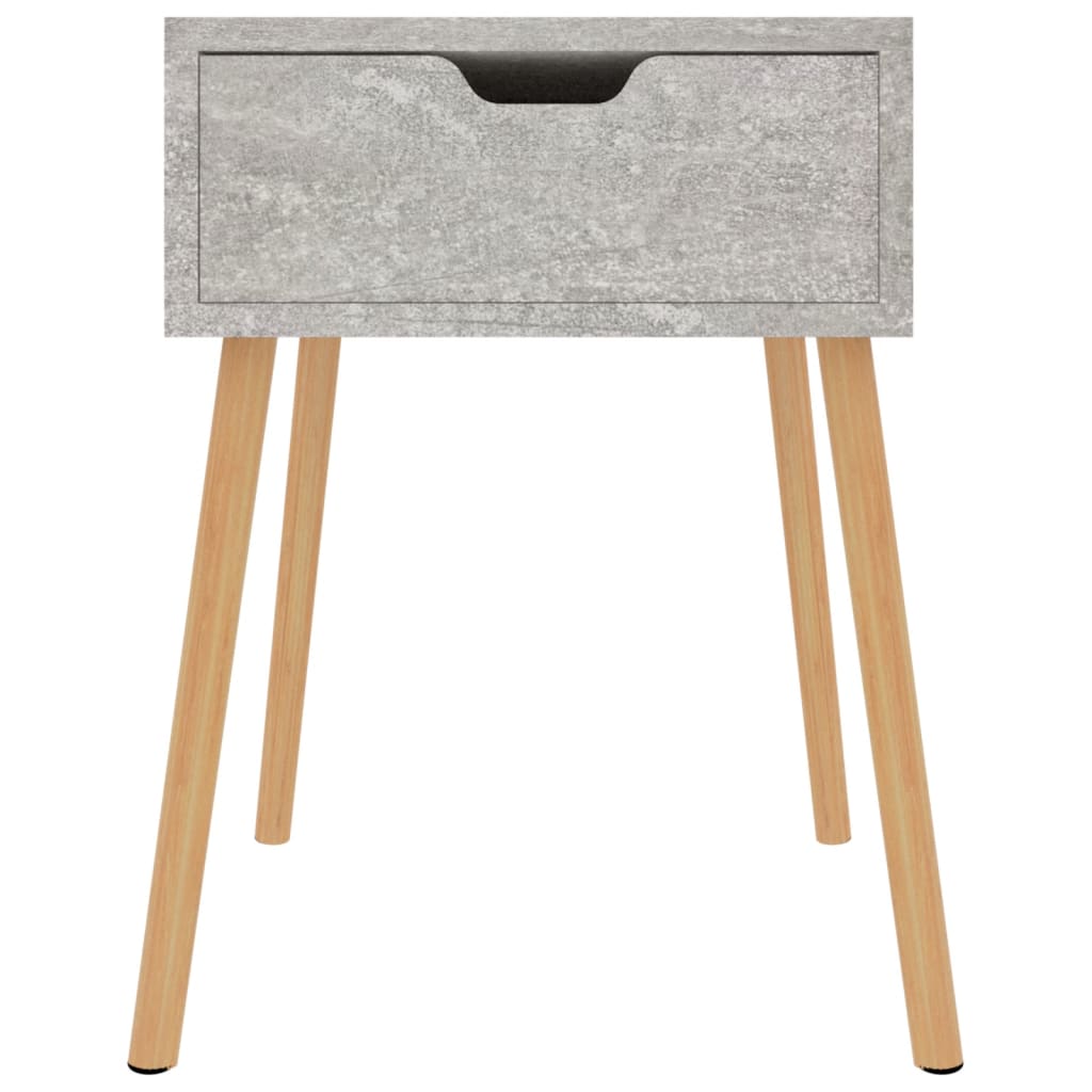 Mesita De Noche Madera De Ingeniería Gris Hormigón 40x40x56 Cm_1
