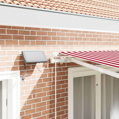 Toldo Retráctil Rojo Y Blanco 300 X 250 Cm Tela Y Aluminio_3