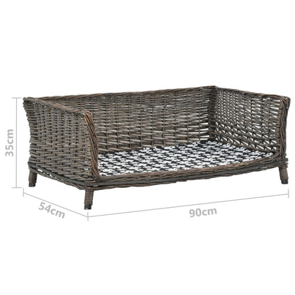 Vidaxl Cesta Para Perros Con Cojín Sauce Natural Gris 90x54x35 Cm_2