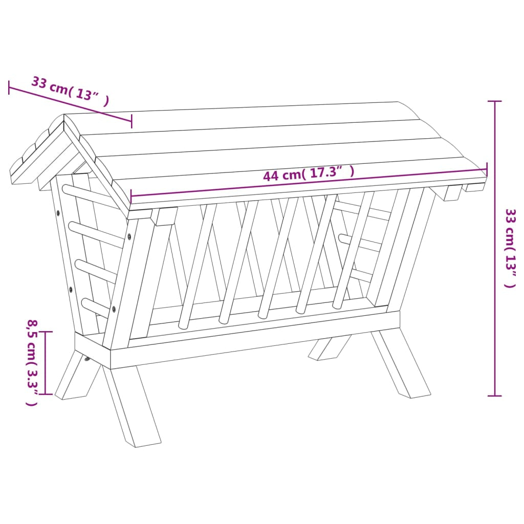 Vidaxl Comedero De Heno Para Conejos Madera Maciza Abeto 44x33x33 Cm_2