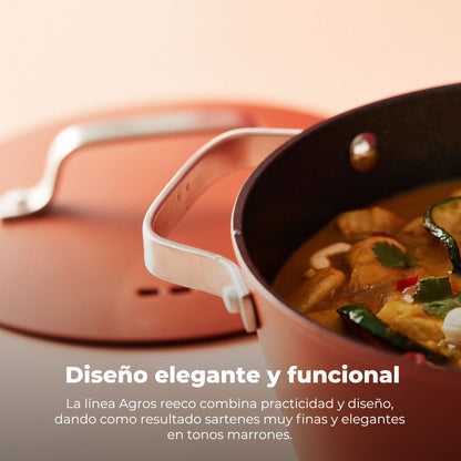 Cacerola  24x10.5cm Aluminio Forjado Ind C/tapa Agros_3