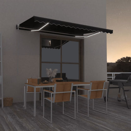 Toldo Automático Led Sensor De Viento Gris Antracita 400x350 Cm_1