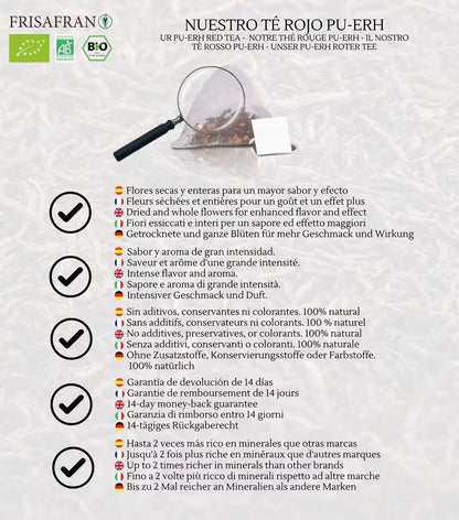 Té Rojo Pu Erh Adelgazante Ecológico En Pirámides | Calidad | Frisafran 60 Uds_4