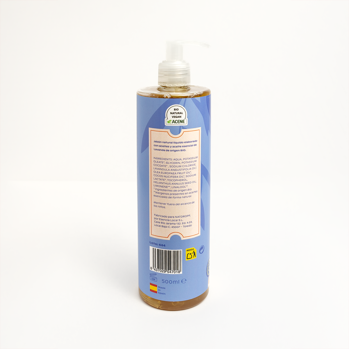 Jabón De Castilla Líquido Bio Lavanda Flash Natdropp 500ml_3