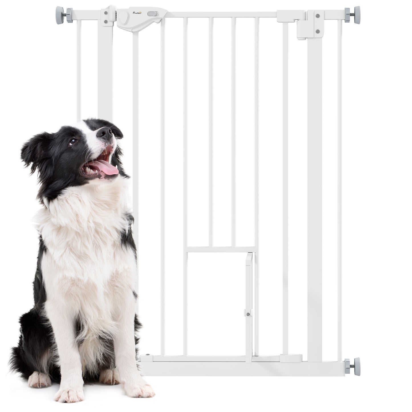Pawhut Barrera De Seguridad De Perros Escaleras Puertas 74-80 Cm Altura 91,4 Cm_0
