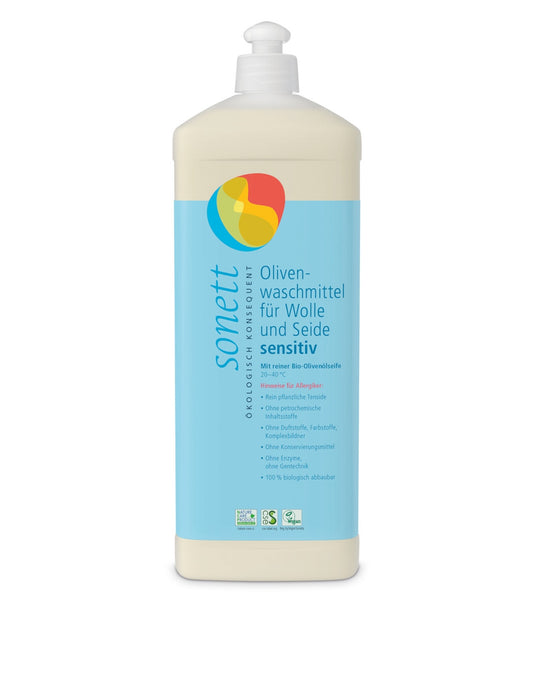Detergente de oliva Sensitive para lana y seda Sonett 1 Litro