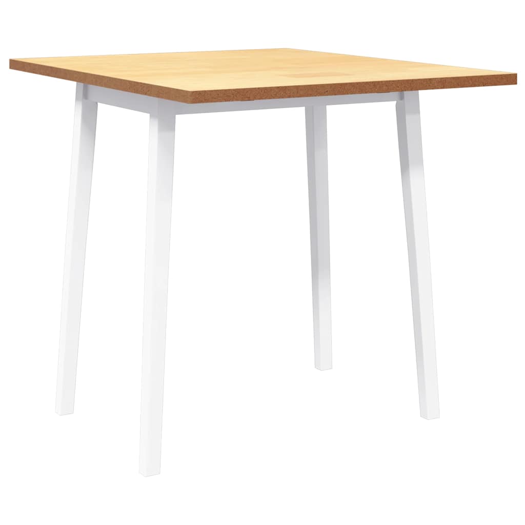 Mesa De Comedor De Madera Maciza De Caucho Blanco_2