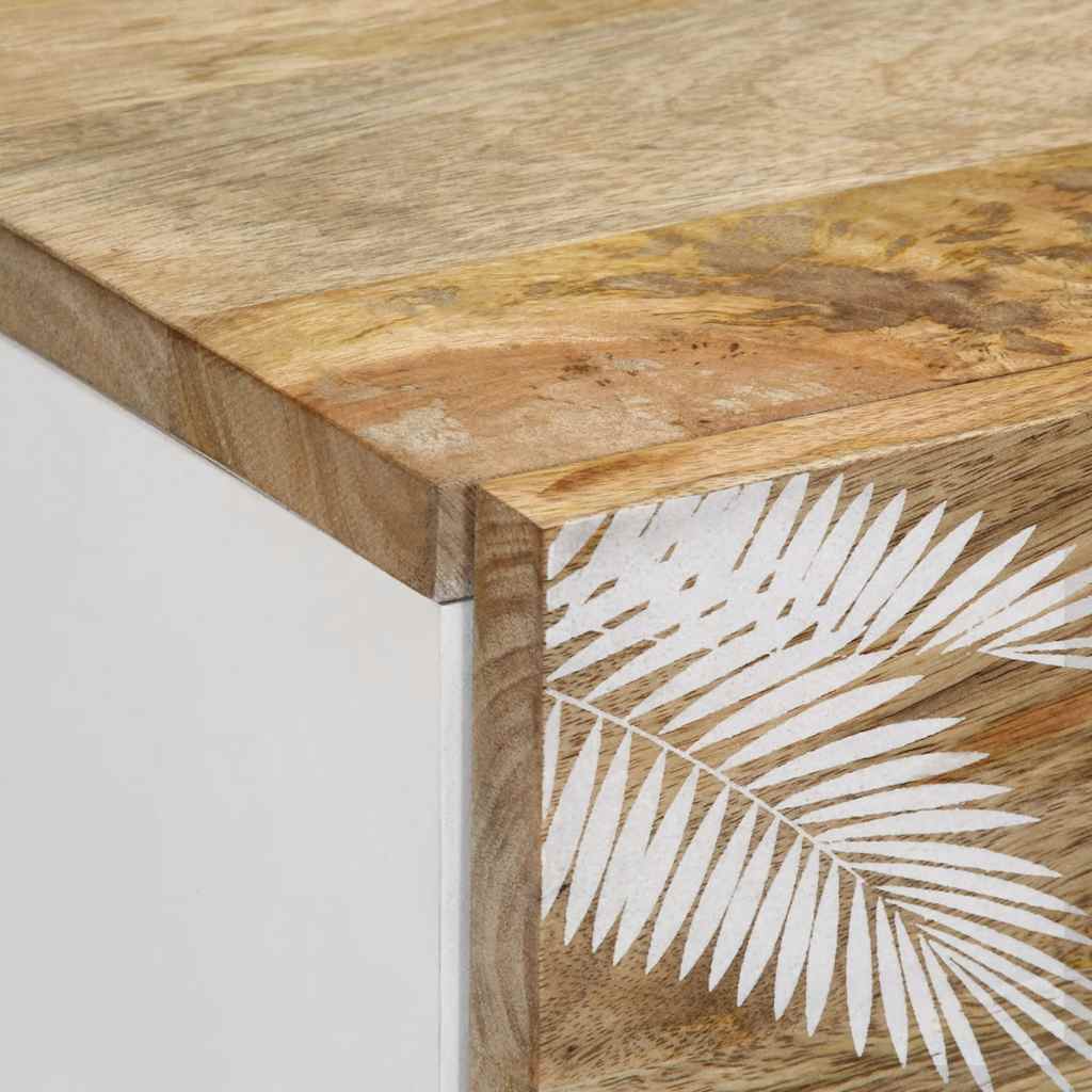 Mesita De Noche Madera Maciza De Mango 50x33x60 Cm_4