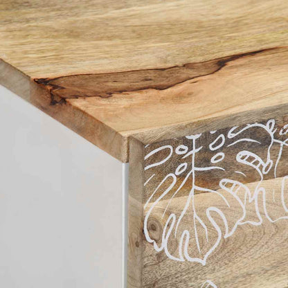 Mesa De Centro De Madera Maciza De Mango 80x50x40 Cm_4