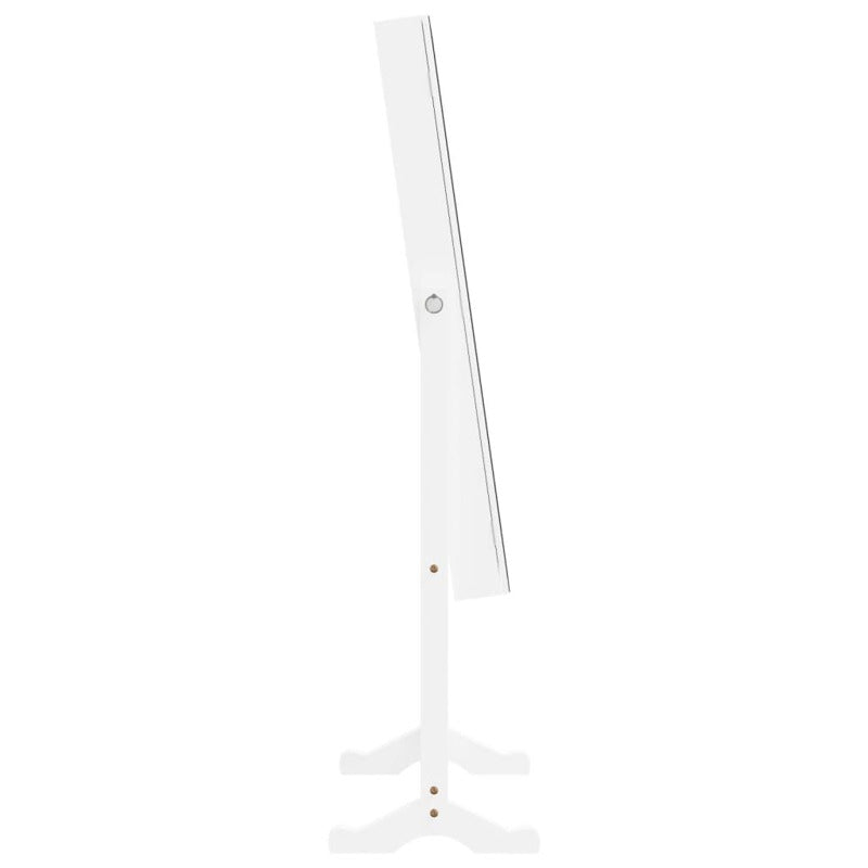 Vidaxl Espejo De Pie Con Joyero Y Luces Led Blanco_5